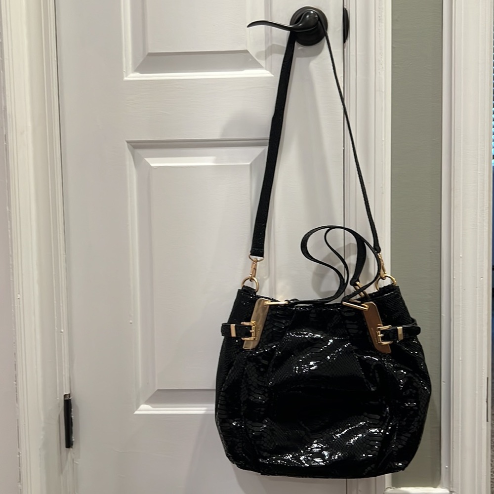 Michael Kors Black Python Pattern & Gold Metal Ac… - image 4